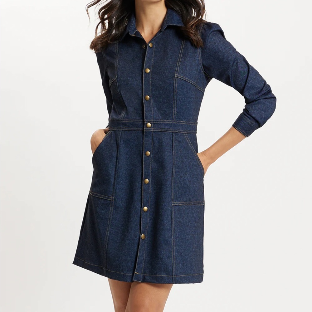 Denim Button-Up Dress